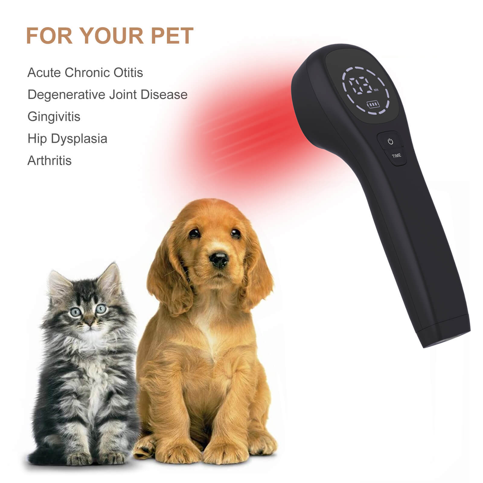 KTS Handheld Cold Laser Therapy for Dogs Red Light Therapy for Pets