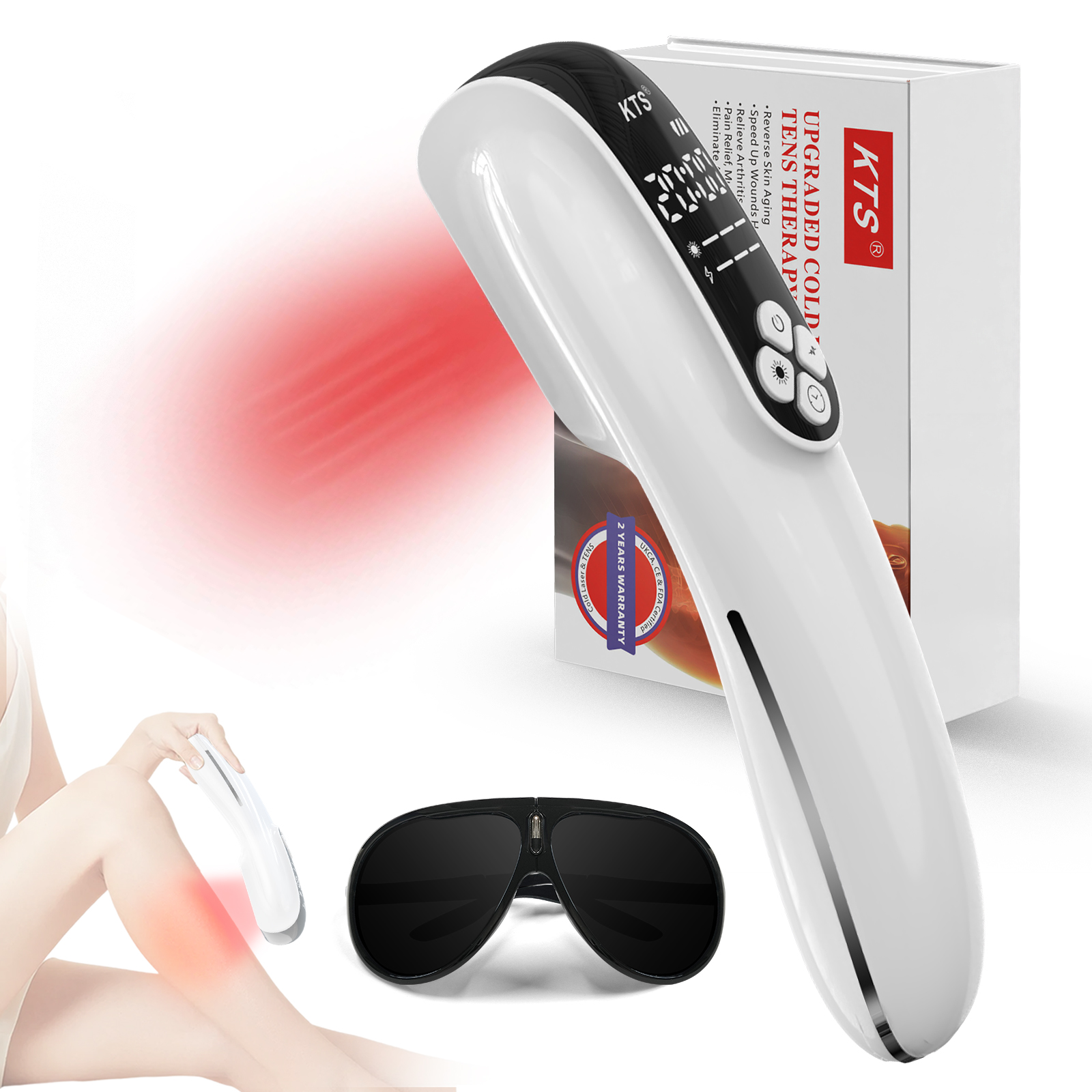 KTS 2.0 Cold Laser Therapy Device with Tens Muscle Stimulator for Body Pain Relief
