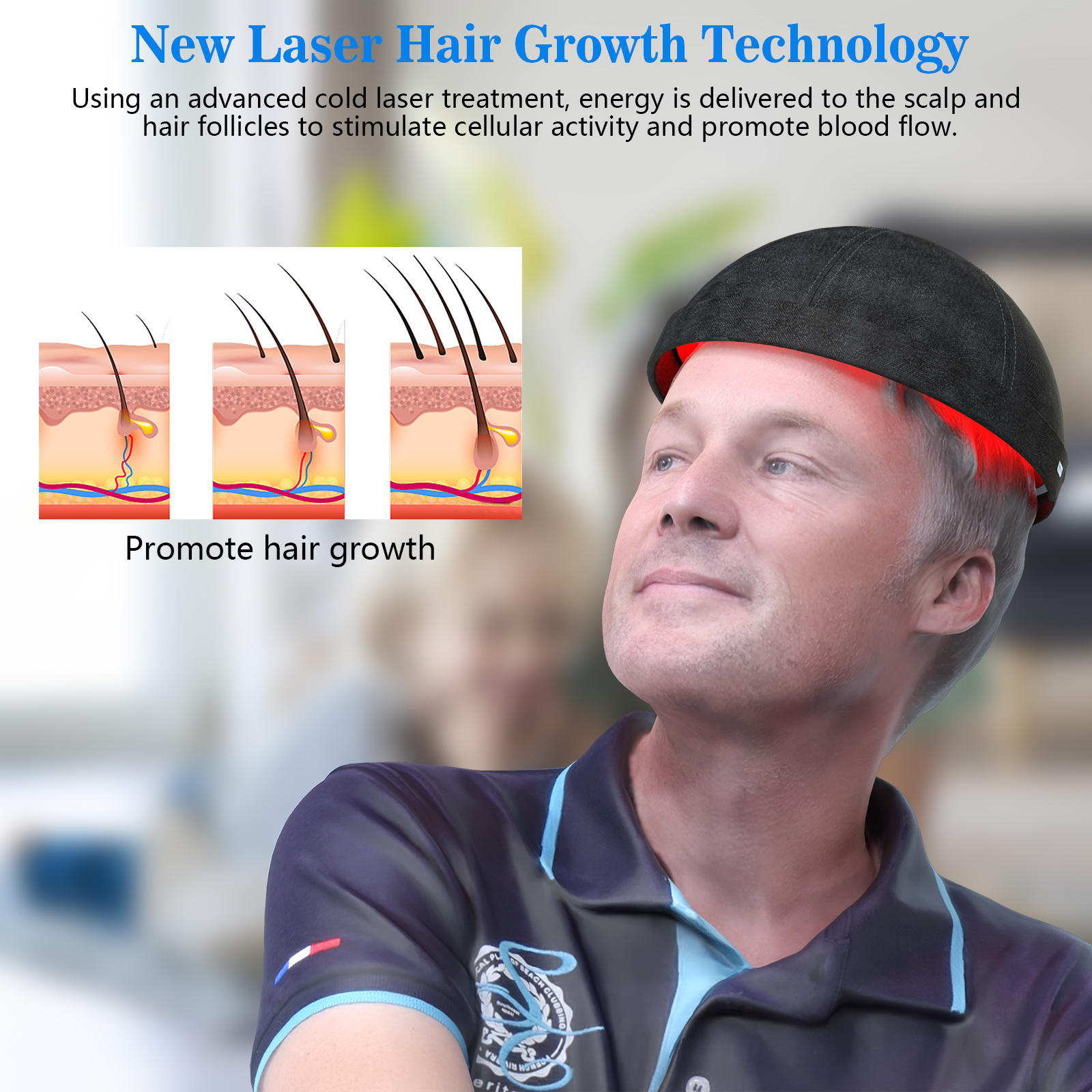 KTS Red Light Therapy System for Hair Growth Hair Regrowth Helmet & Hat for Men and Women, Hair Loss Treatment for Thinning Hair