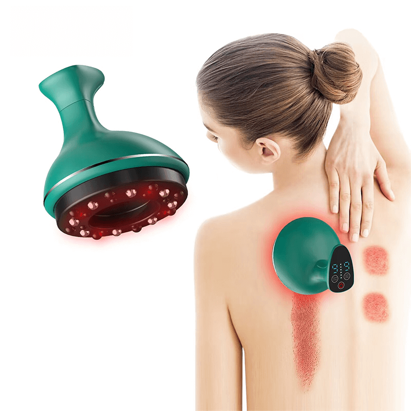 KTS Portable Red Light Therapy Electric Suction Cupping Massager for Pain Relief and Gua Sha Massage-KTS HEALTHCARE