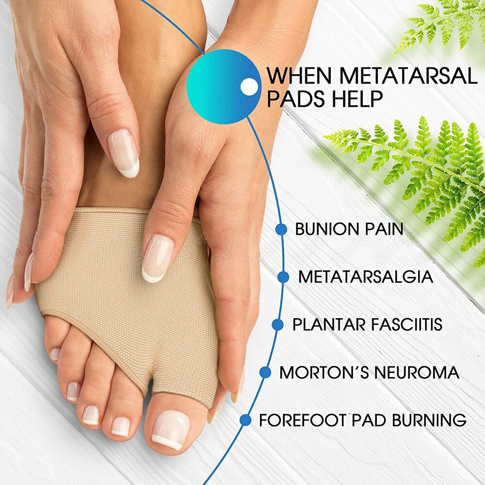 Gel Half Insoles for Metatarsal Forefoot Pain Relief Shoe Pads-KTS HEALTHCARE