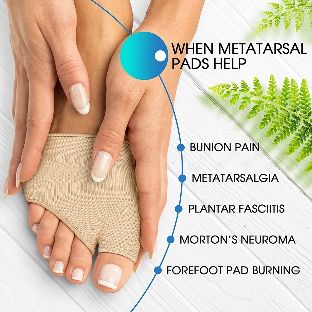 Gel Half Insoles for Metatarsal Forefoot Pain Relief Shoe Pads-KTS HEALTHCARE