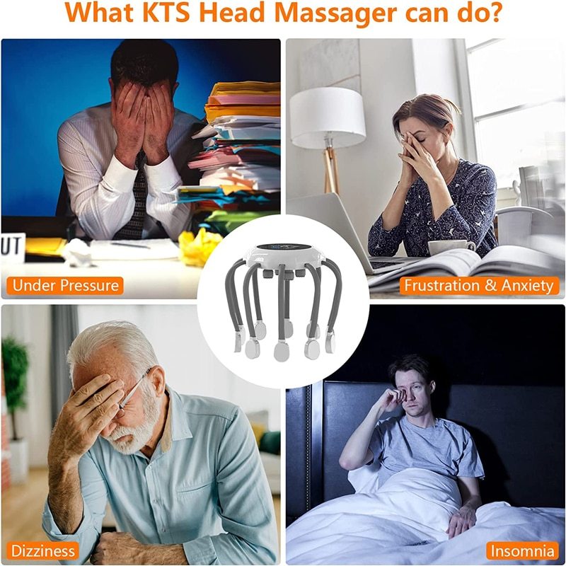 KTS Electric Wireless Red Light Therapy Head Scalp Massager-KTS HEALTHCARE