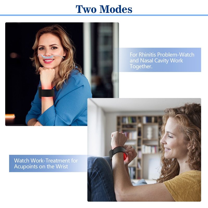 Low Level Laser Therapy Watch Therapy 650nm Red Light Diabetic Watch Semiconductor Laser Treatment for High Blood Pressure Congested Nose Rhinitis-KTS HEALTHCARE