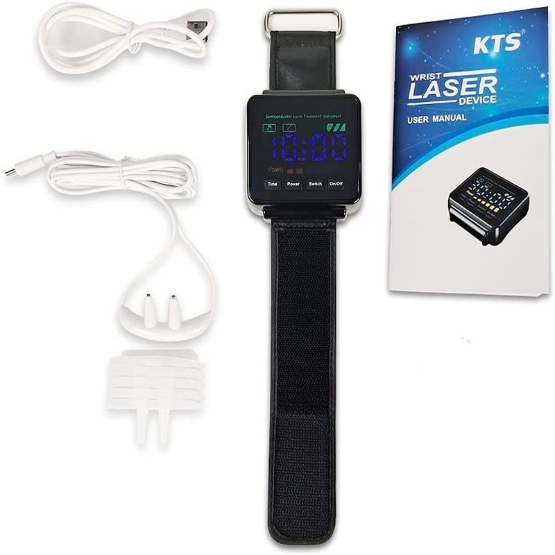 Low Level Laser Therapy Watch Therapy 650nm Red Light Diabetic Watch Semiconductor Laser Treatment for High Blood Pressure Congested Nose Rhinitis-KTS HEALTHCARE