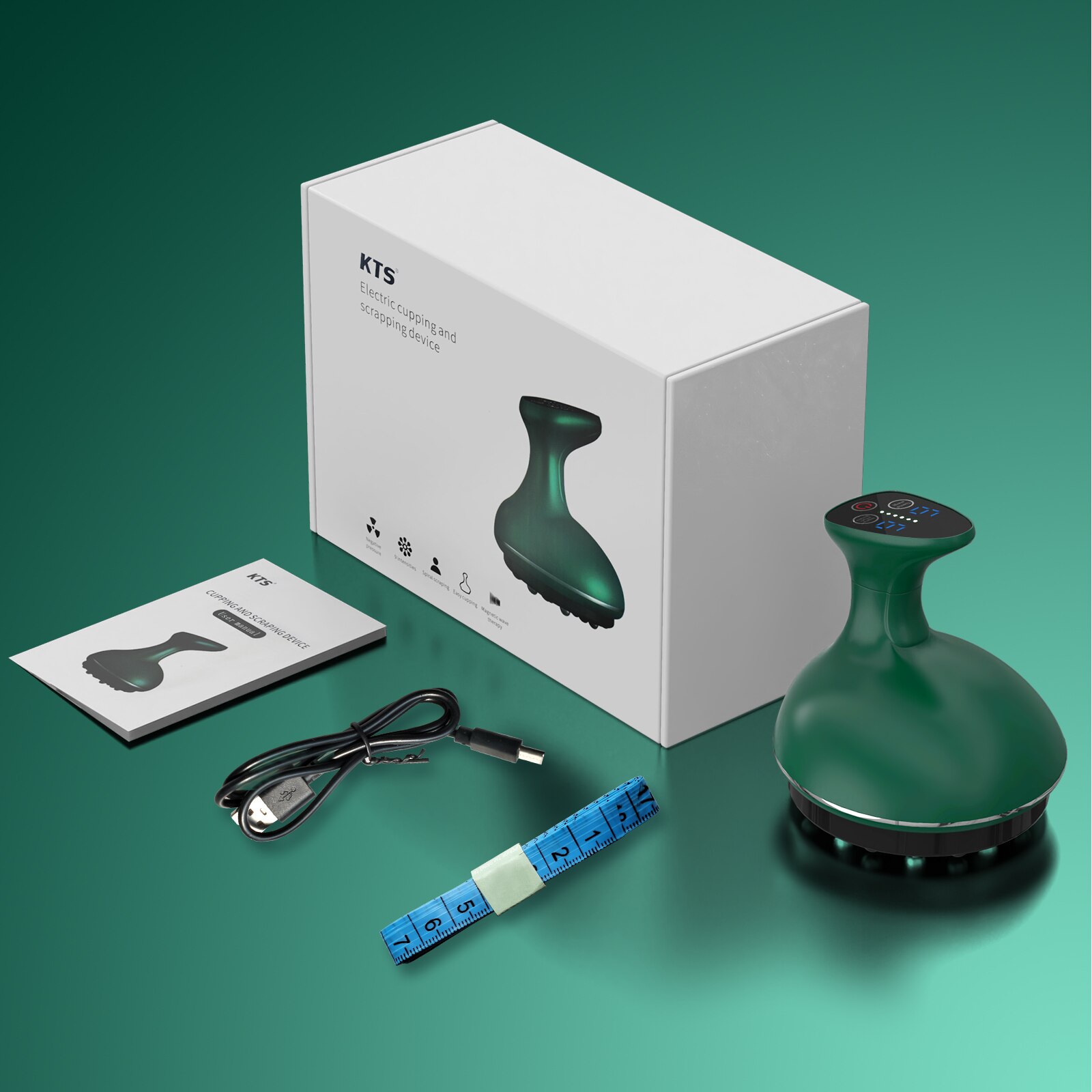 KTS Portable Red Light Therapy Electric Suction Cupping Massager for Pain Relief and Gua Sha Massage-KTS HEALTHCARE