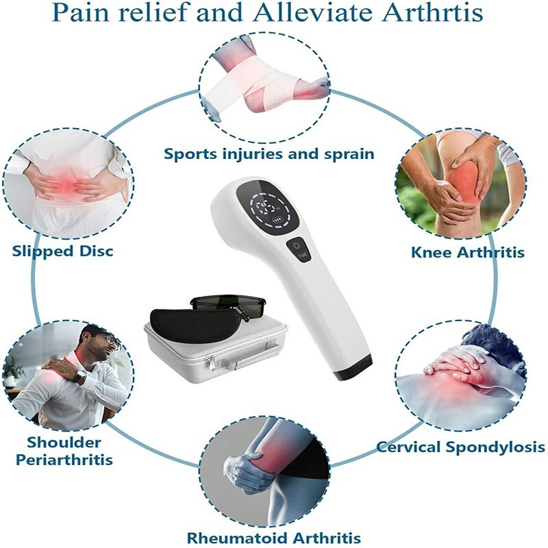 4x808nm and 12X650nm Laser Therapy Device for Sport Injury Back Pain Neck Wrist Body Pain Relief Machine