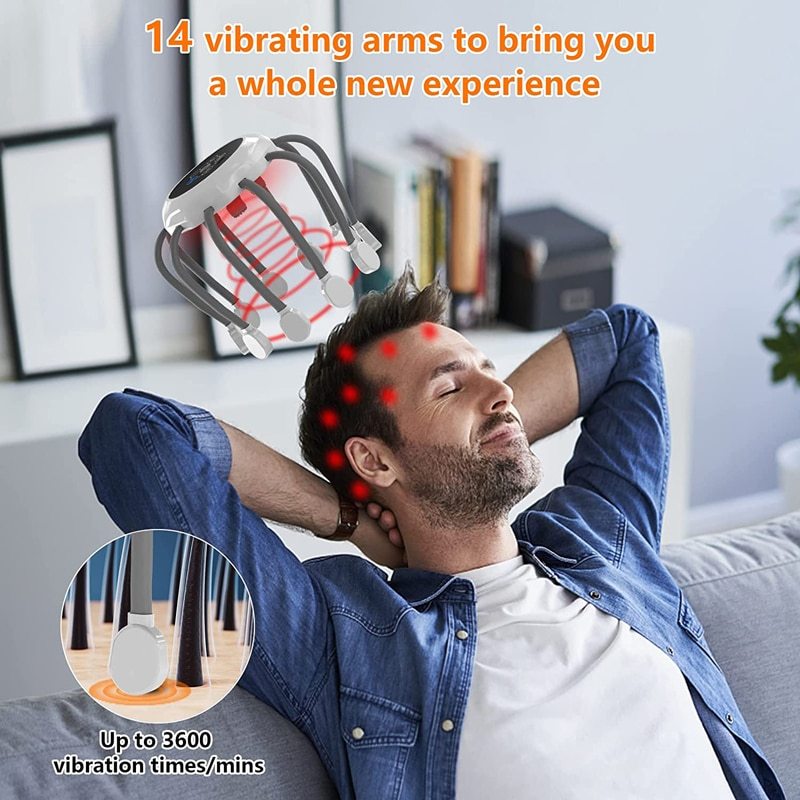 KTS Electric Wireless Red Light Therapy Head Scalp Massager-KTS HEALTHCARE