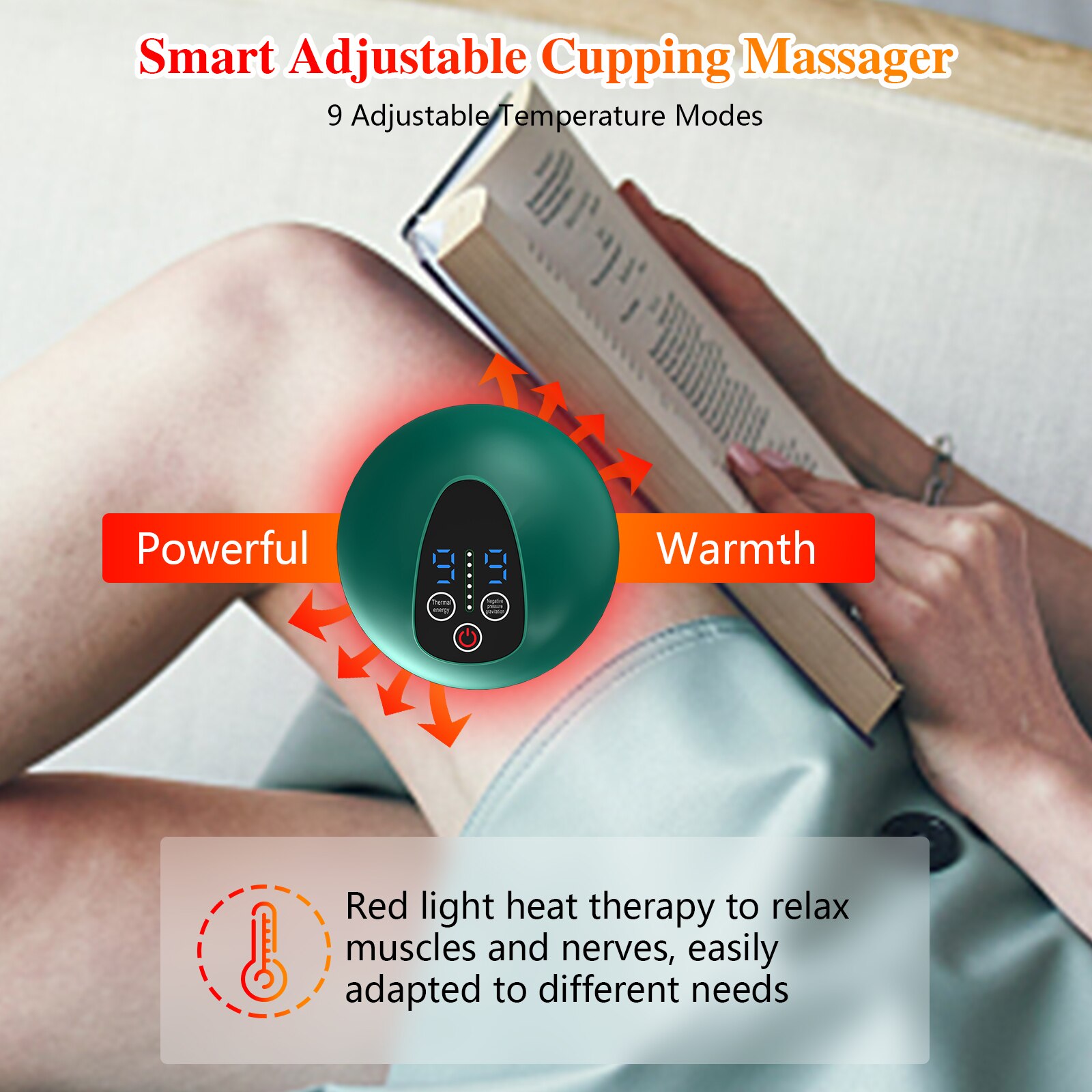 KTS Portable Red Light Therapy Electric Suction Cupping Massager for Pain Relief and Gua Sha Massage-KTS HEALTHCARE