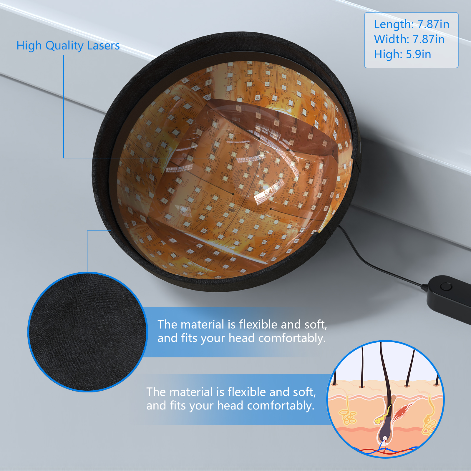 KTS Red Light Therapy System for Hair Growth Hair Regrowth Helmet & Hat for Men and Women, Hair Loss Treatment for Thinning Hair