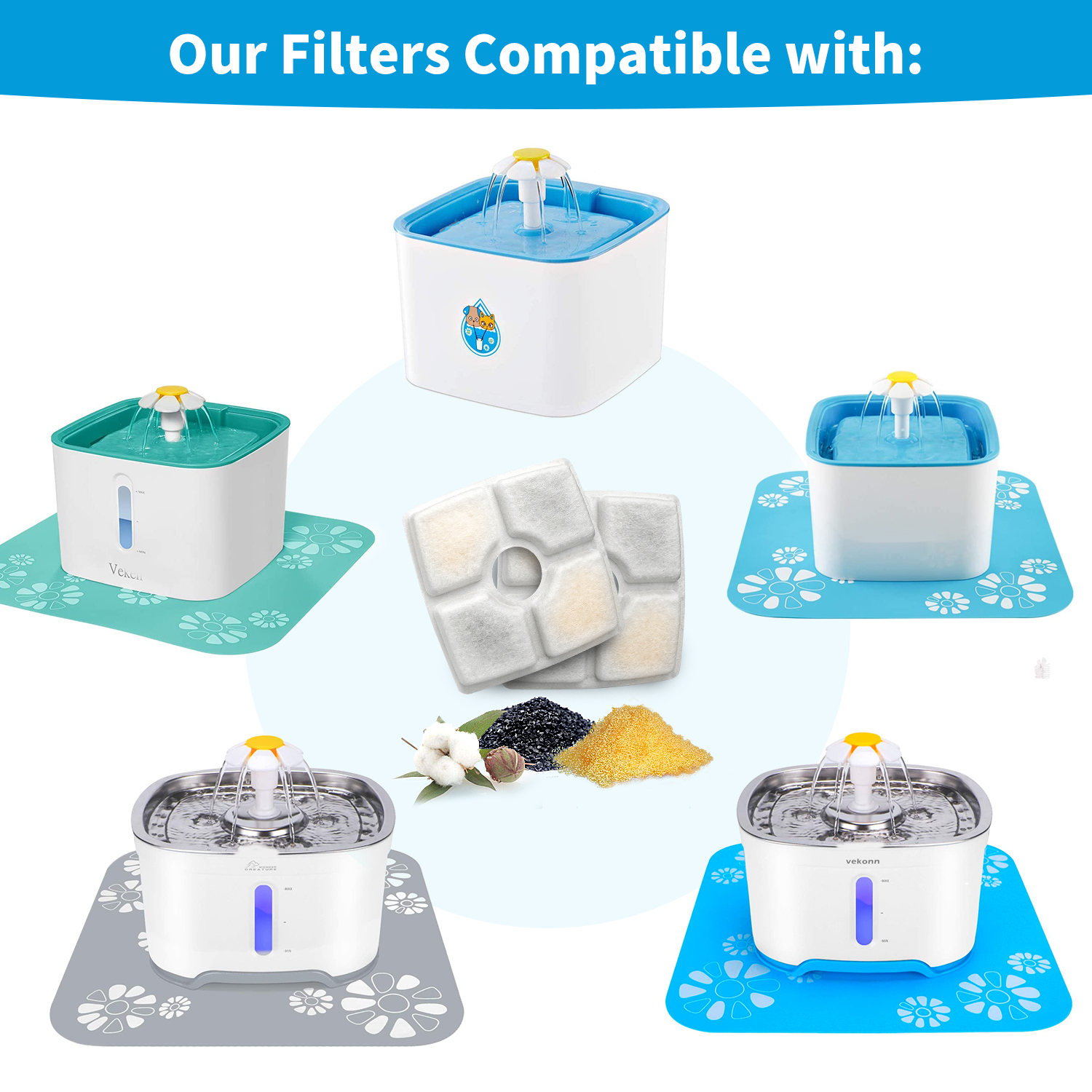  4/8/16pcs Square Filter cotton