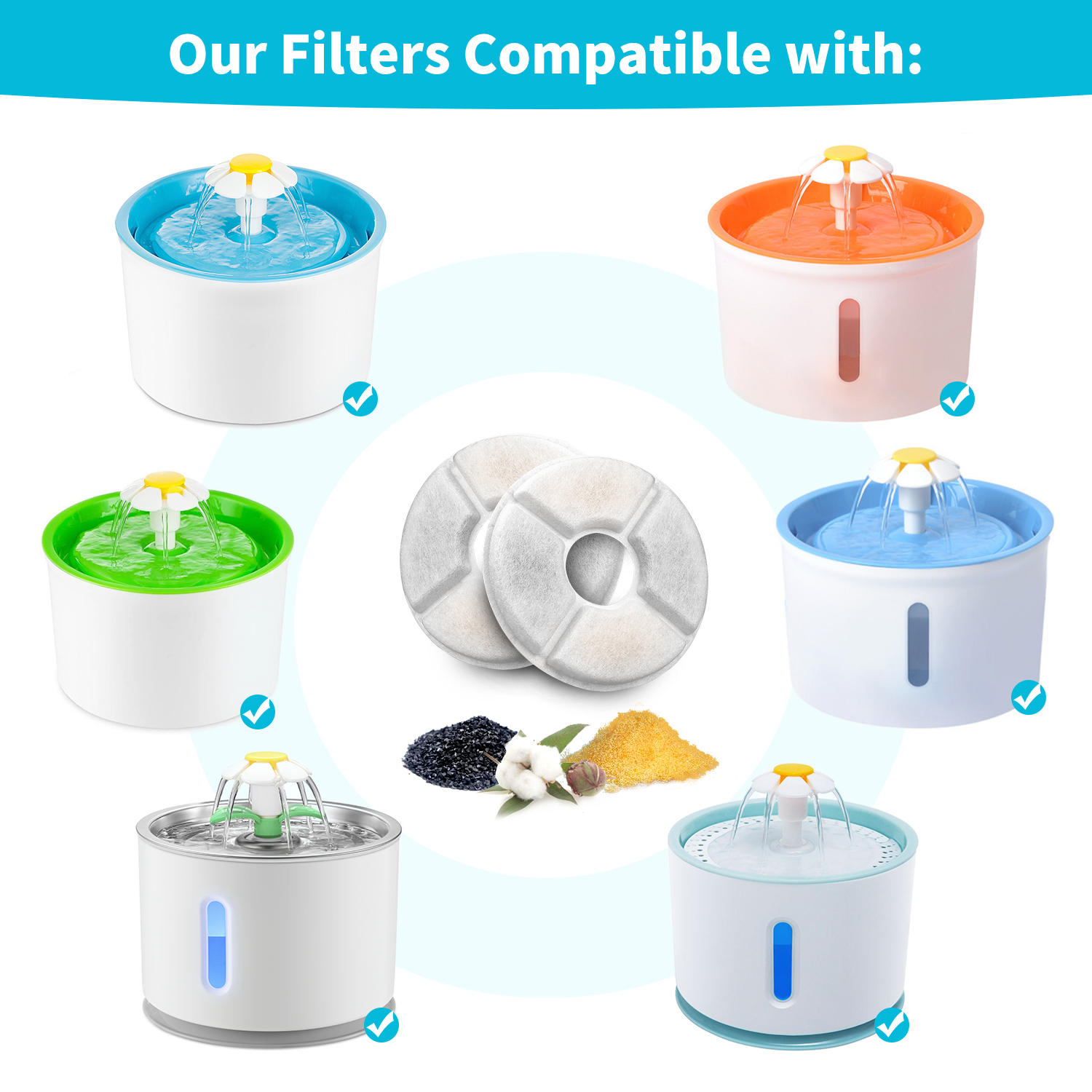 water fountain Round Filter cotton