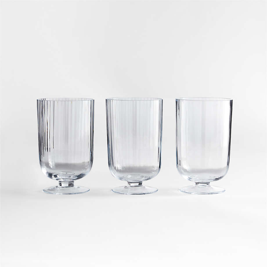 Fluted Glass Hurricane Candle Holder