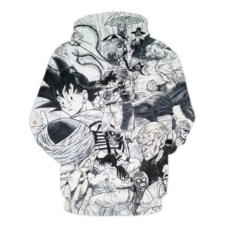 Adult Dragon Ball Super Saiyan Comic Sketch Son Goku Long Sleeve Hoodies Sweatshirts For Men