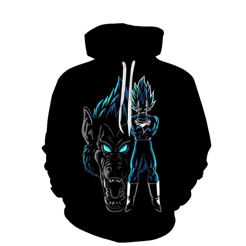 Mens Dragon Ball Z Son Goku Vegeta Gorilla Coat Sweater Hoodie Sweatshirt Jumper
