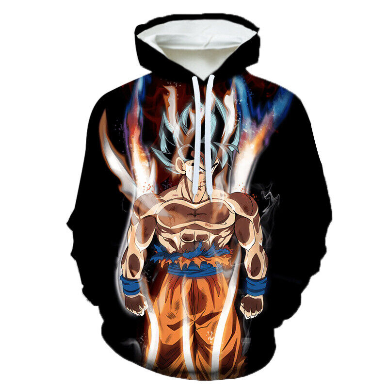 Mens Dragon Ball Z Son Goku Combat Coat Sweater Hoodie Sweatshirt Jumper