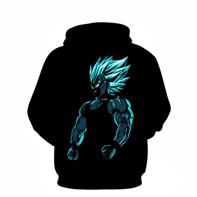 Adult Dragon Ball Super Saiyan Black Vegeta Sleeve Hoodies Sweatshirts For Men