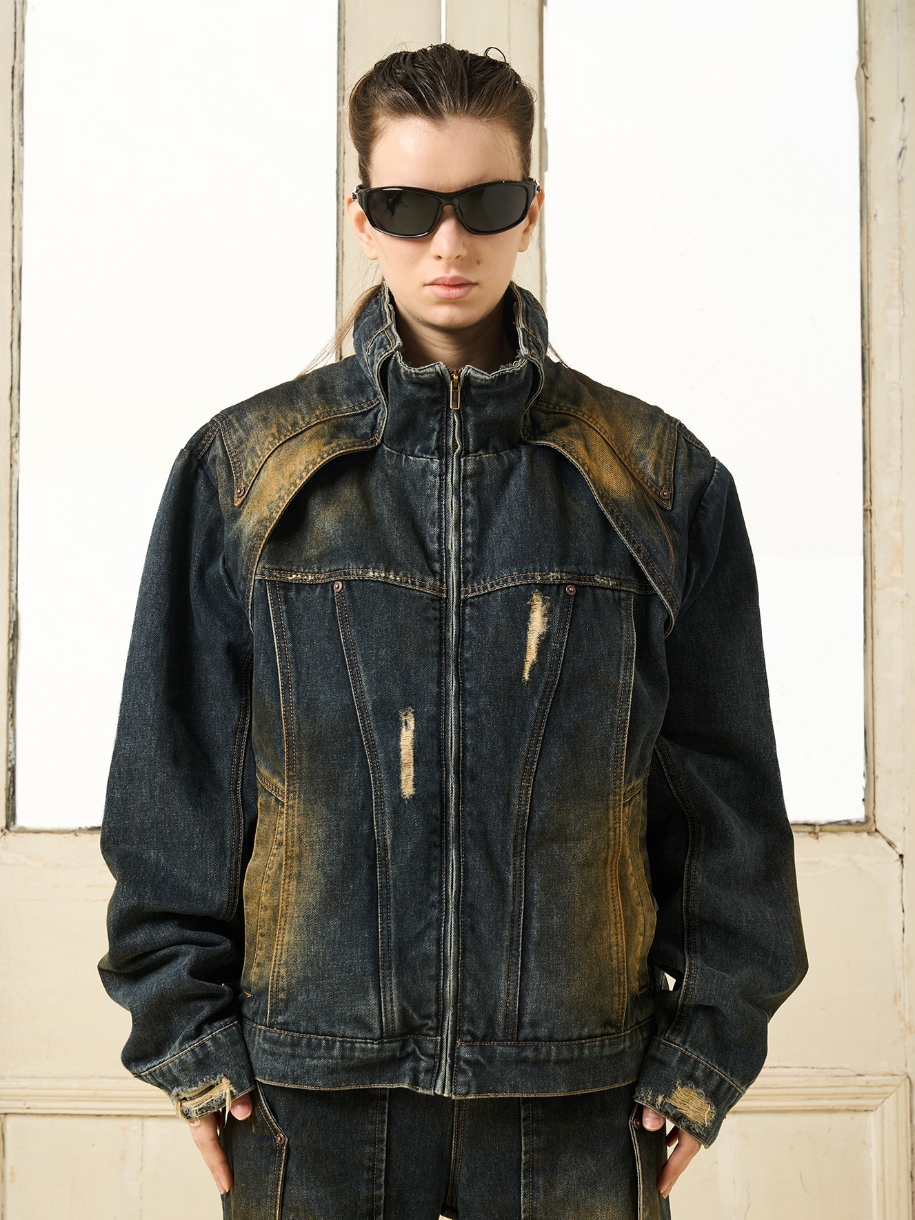 1/3 BLIND 23SS FLIGHTY COLLISION STUDS DENIM WASHED JACKET
