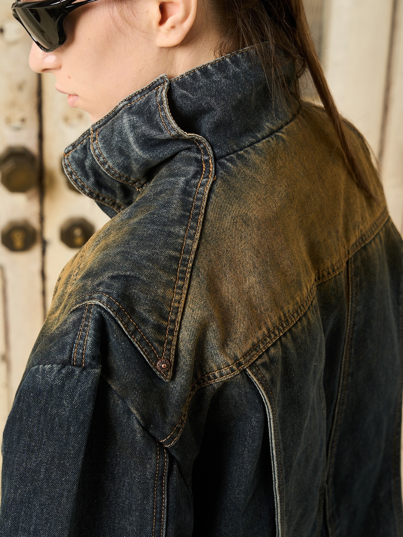 1/3 BLIND 23SS FLIGHTY COLLISION STUDS DENIM WASHED JACKET