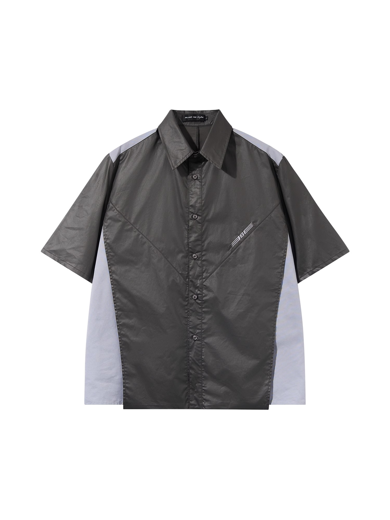 BLINDNOPLAN 23SS COLOR-BLOCK FRINGED SHIRT