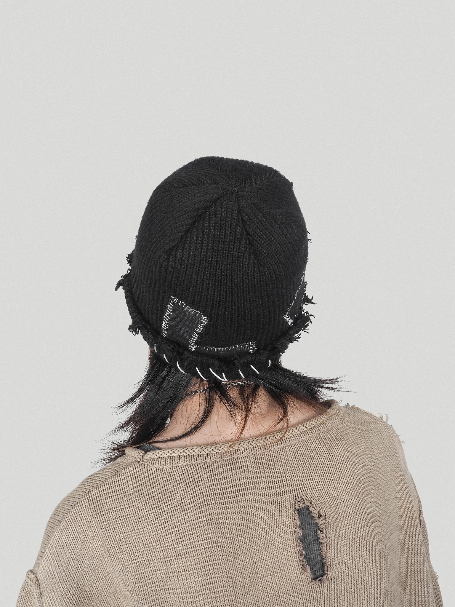 UNDERWATER BASIC LOGO DISTRESSED HANDMADE STITCHED DENIM PATCHWORK CAP