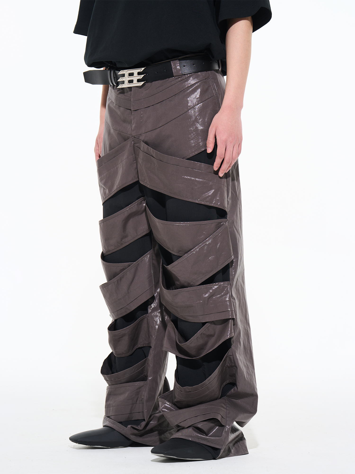 BLIND NO PLAN 23SS DISJOINTED AND INTERTWINED STRAIGHT LEG PANTS