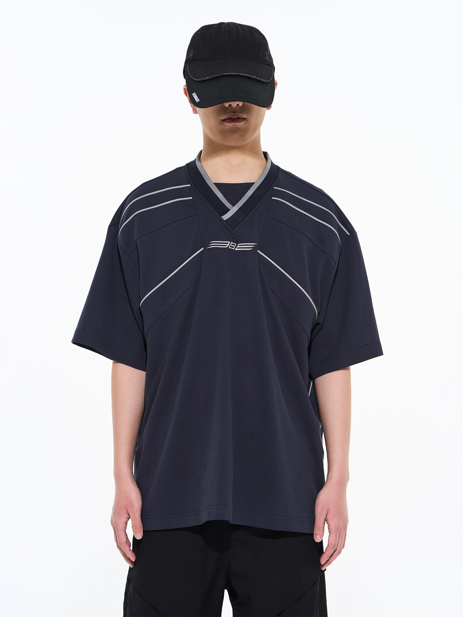 BLIND NO PLAN 23SS DOUBLE-LAYER COLLAR SPLIT SPORTS POLO