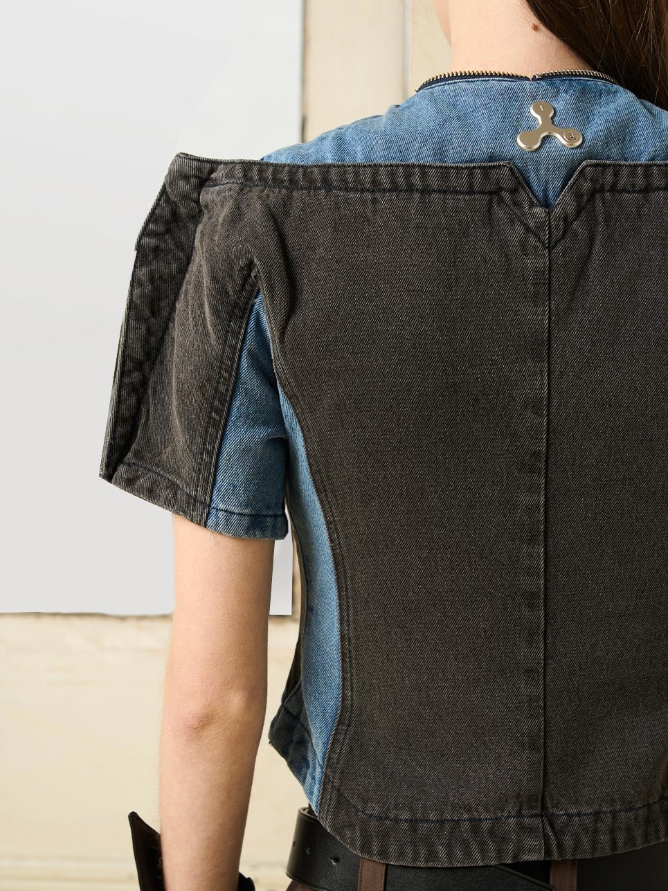 1/3 BLIND 23SS SLIM-FIT ZIPPER-AROUND DENIM SHORT-SLEEVED JACKET