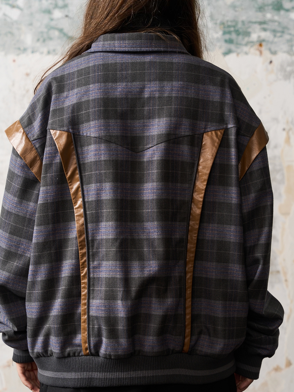 1/3BLIND 22AW PLAID COLOR BLOCK PATCHWORK JACKET