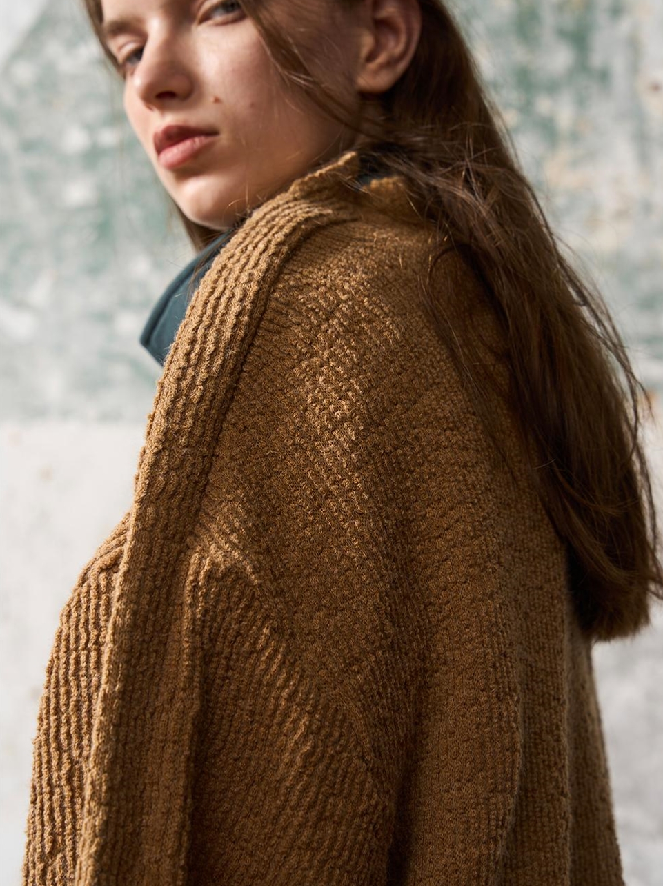 1/3BLIND 22AW SIDE-ZIP SPLICED SWEATER