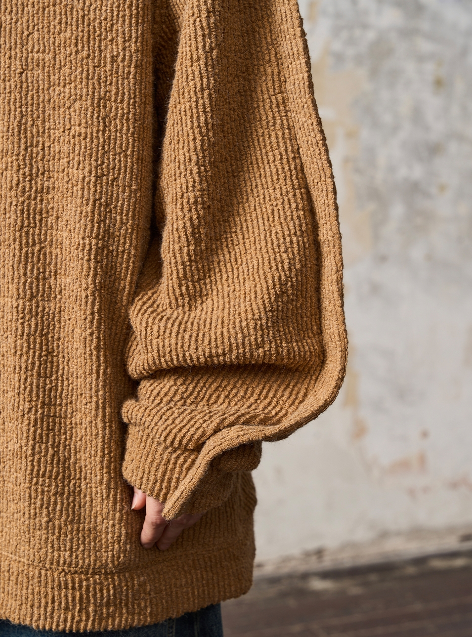 1/3BLIND 22AW SIDE-ZIP SPLICED SWEATER