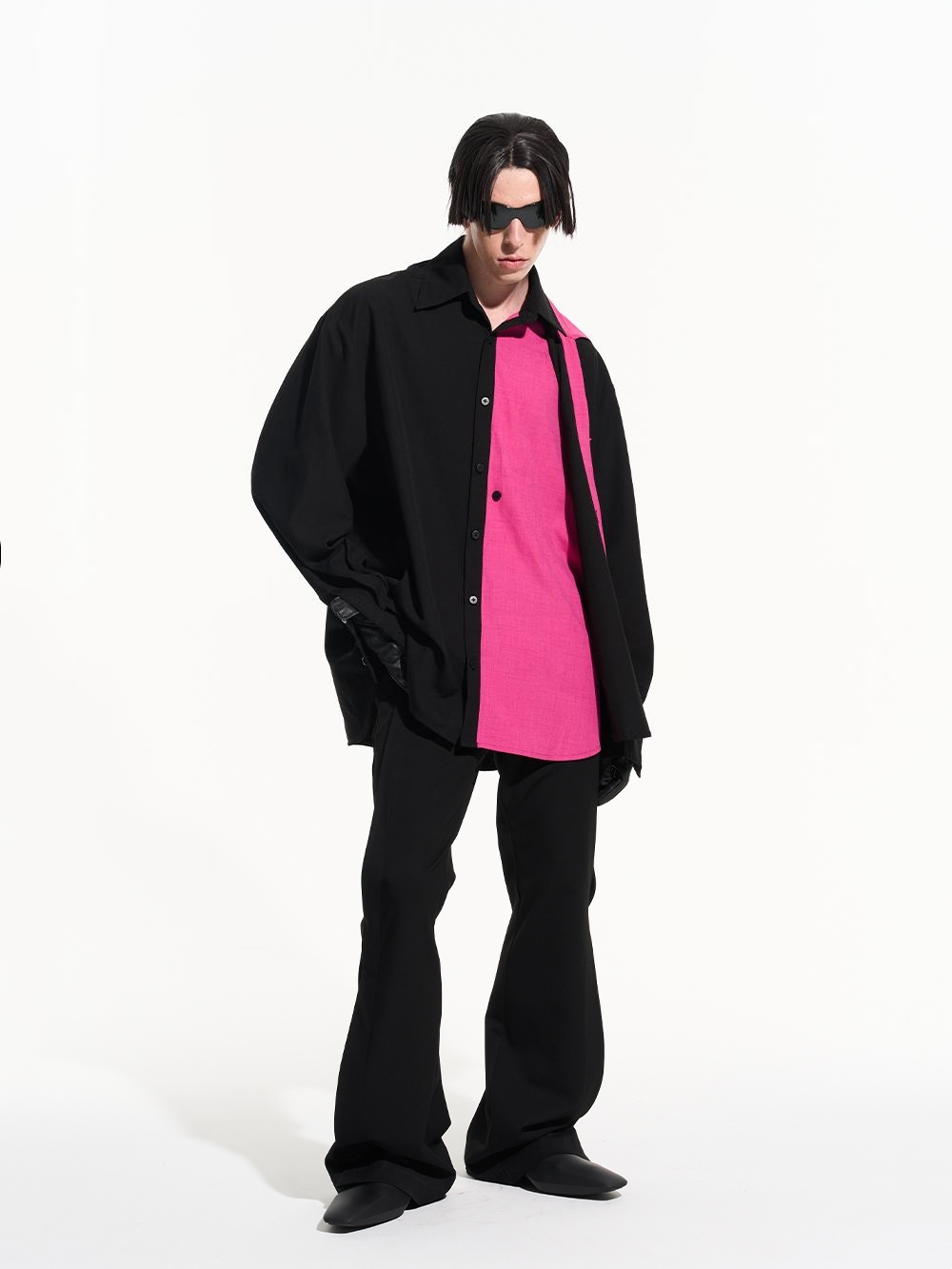 BLIND NO PLAN 22AW LAYERED SPLICE MULTIPLE COLLAR SHIRT