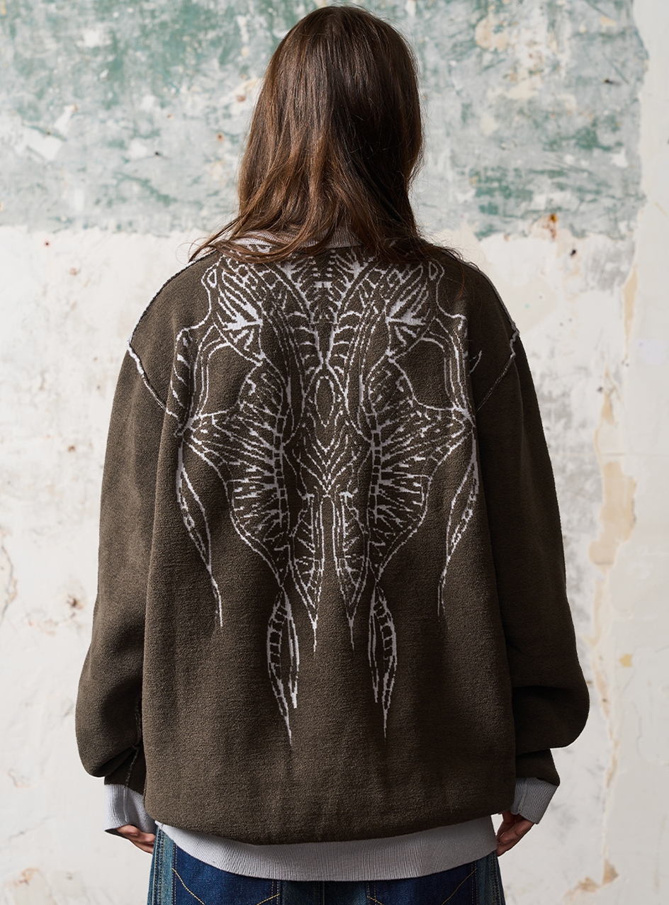 1/3BLIND 22AW JACQUARD COLOR-BLOCK SWEATER