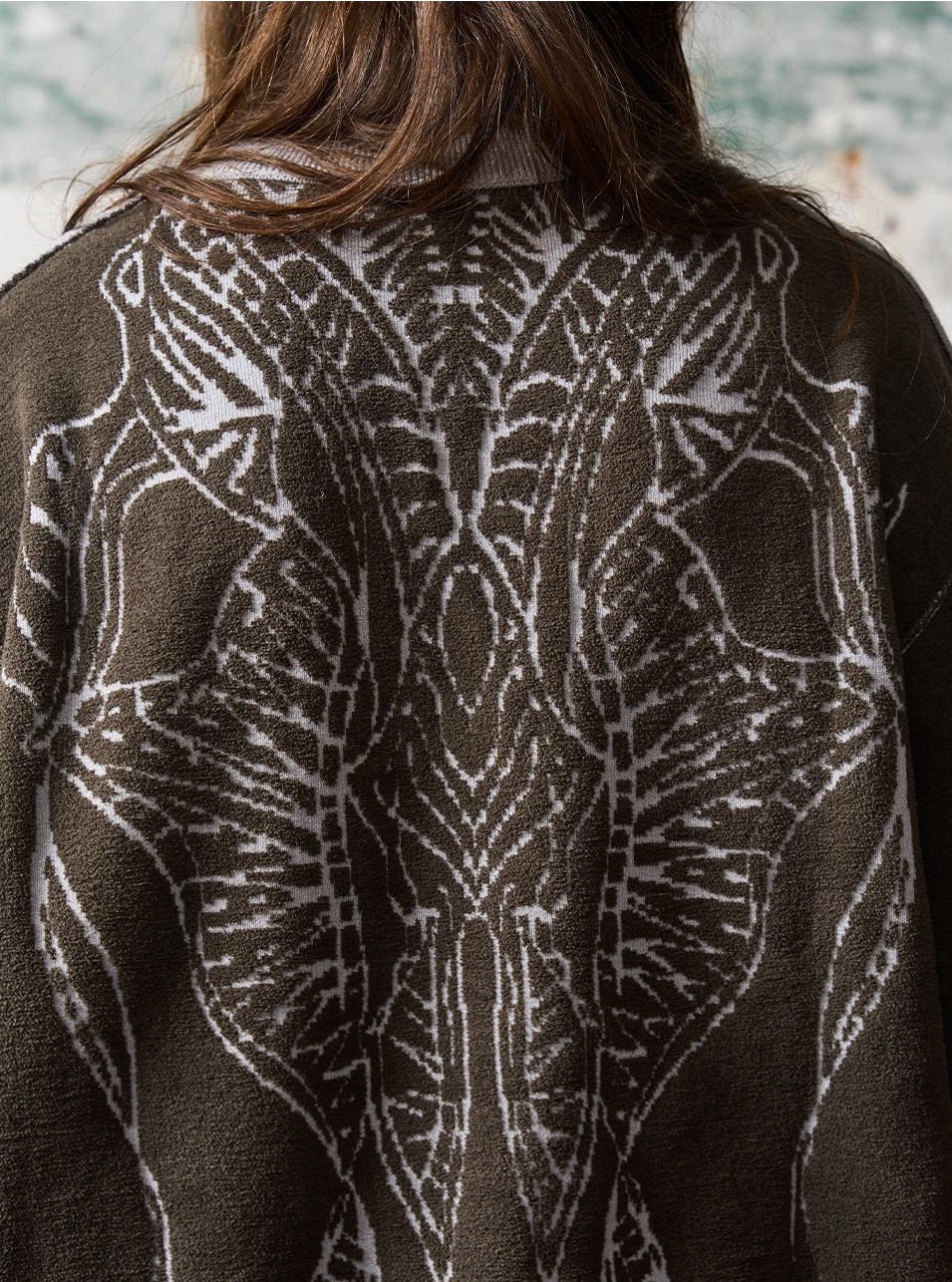 1/3BLIND 22AW JACQUARD COLOR-BLOCK SWEATER