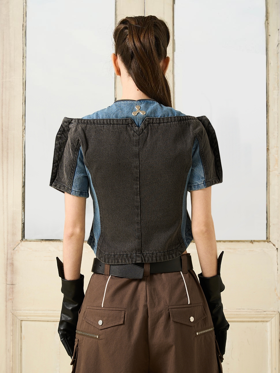 1/3 BLIND 23SS SLIM-FIT ZIPPER-AROUND DENIM SHORT-SLEEVED JACKET