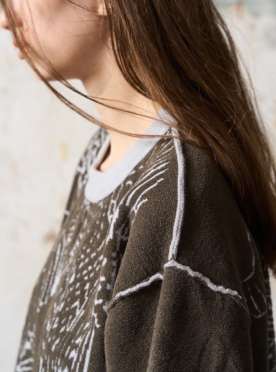 1/3BLIND 22AW JACQUARD COLOR-BLOCK SWEATER