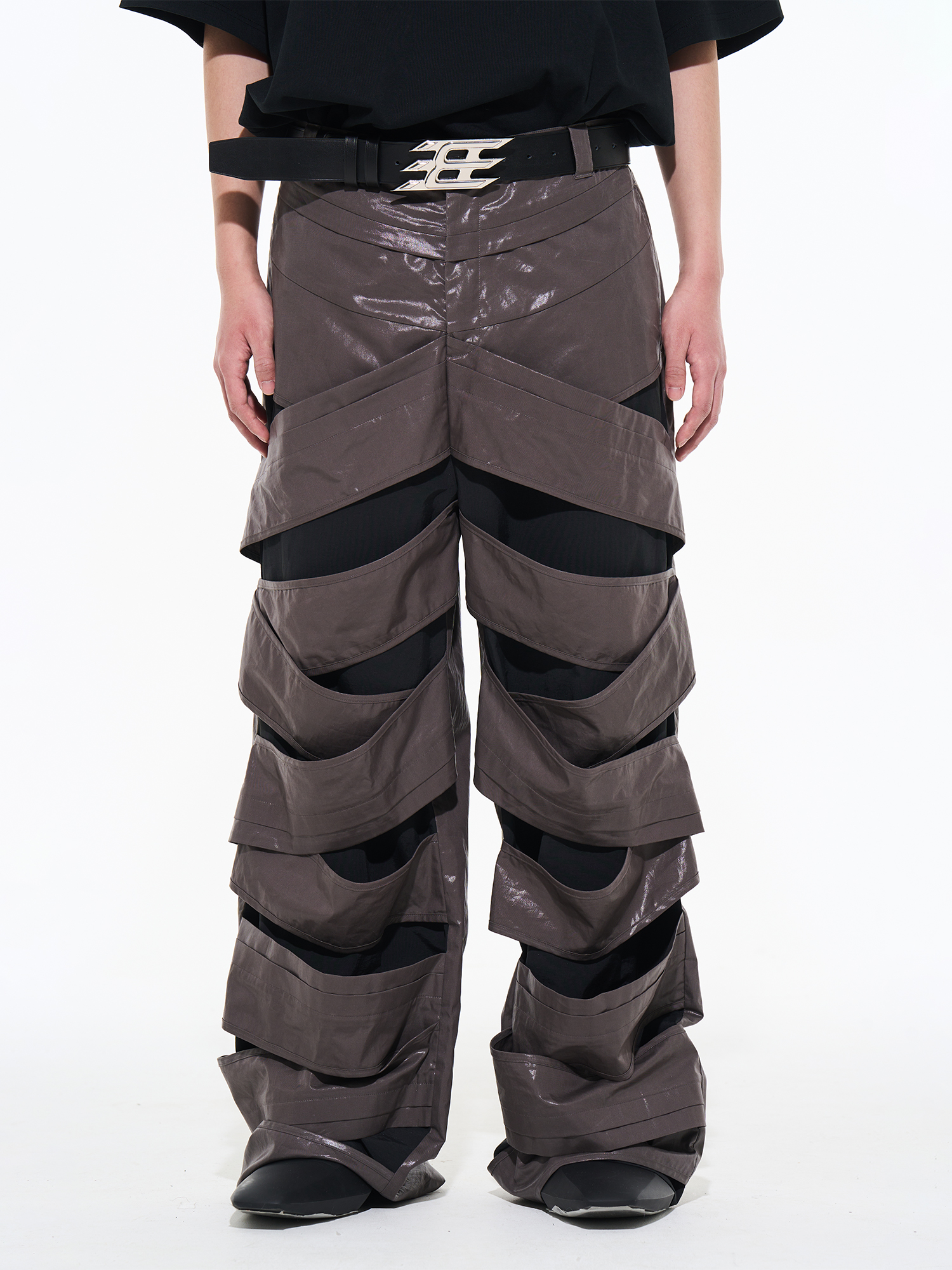 BLIND NO PLAN 23SS DISJOINTED AND INTERTWINED STRAIGHT LEG PANTS