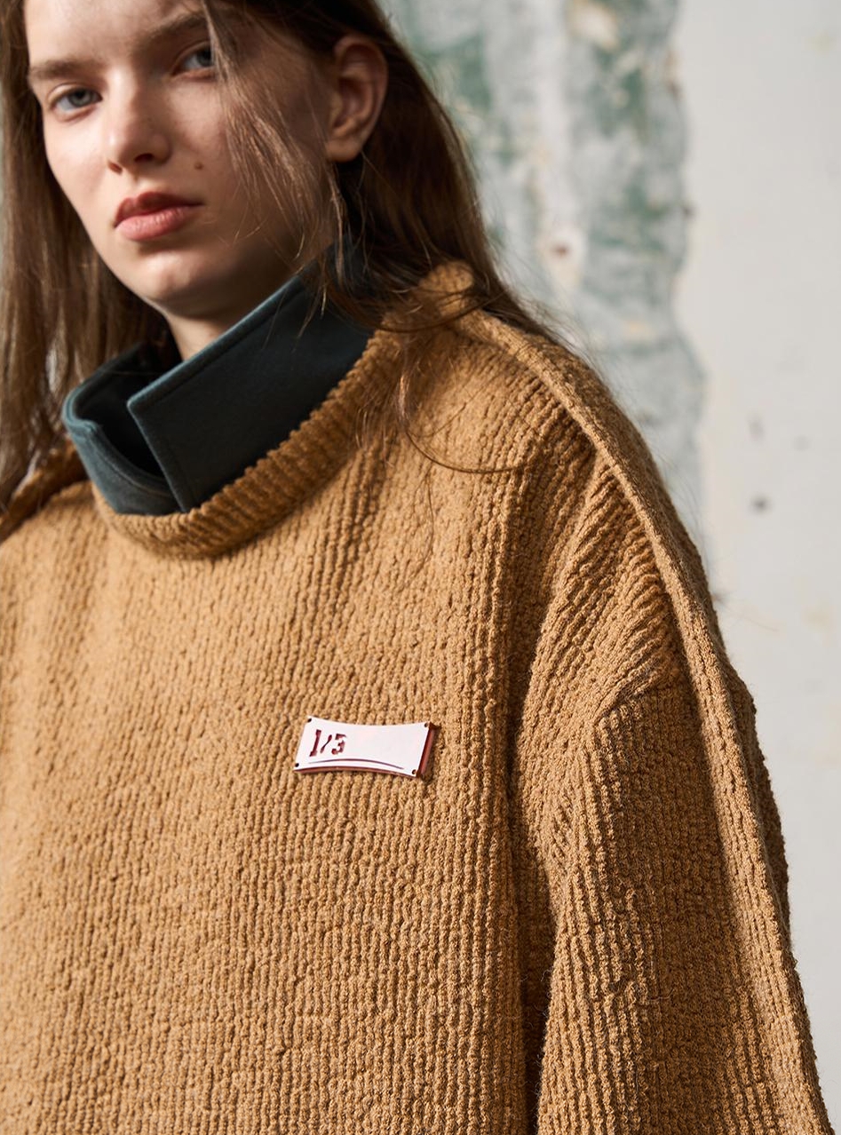 1/3BLIND 22AW SIDE-ZIP SPLICED SWEATER