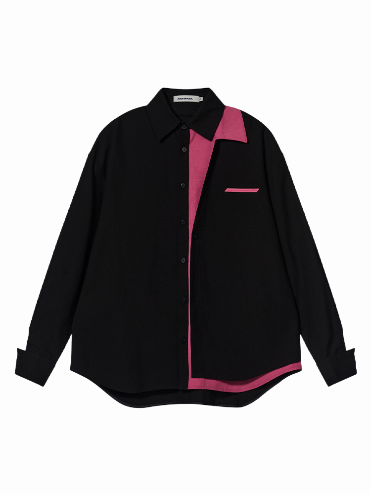 BLIND NO PLAN 22AW LAYERED SPLICE MULTIPLE COLLAR SHIRT