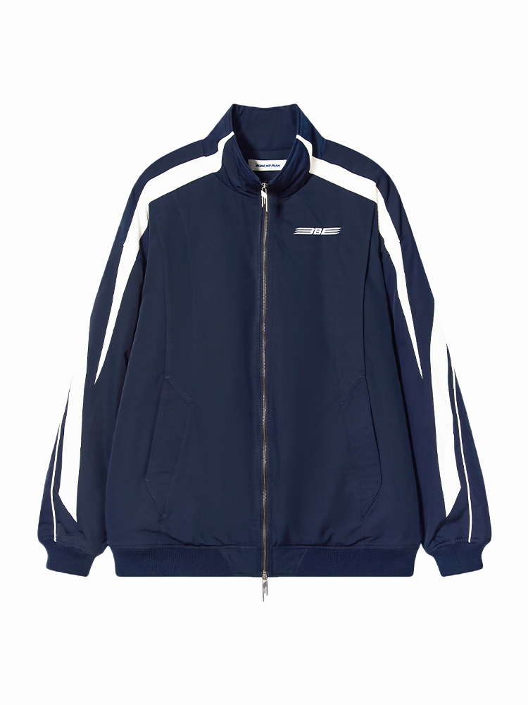 BLIND NO PLAN 22AW STRIPED PATCHWORK COTTON-PADDED COAT