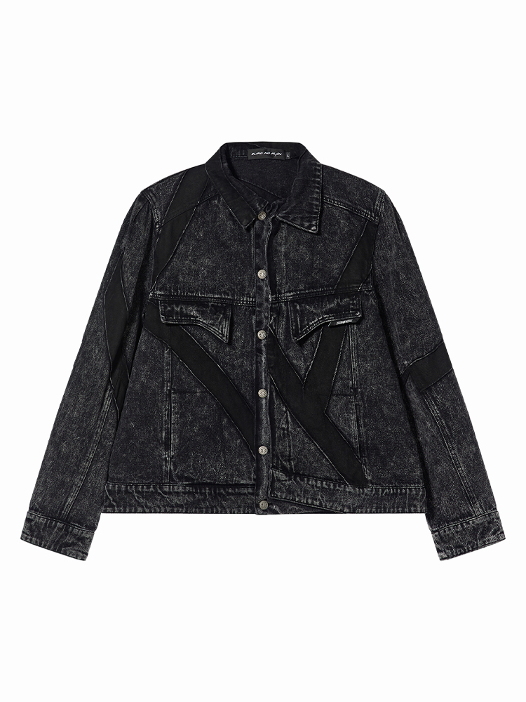 BLIND NO PLAN 22AW WASHED PATCHWORK DENIM JACKET