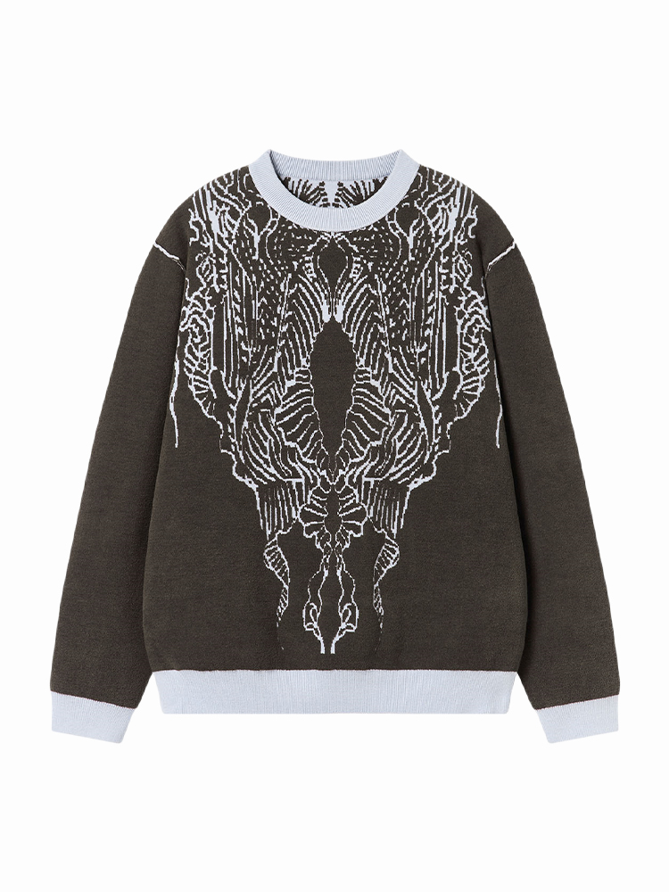 1/3BLIND 22AW JACQUARD COLOR-BLOCK SWEATER