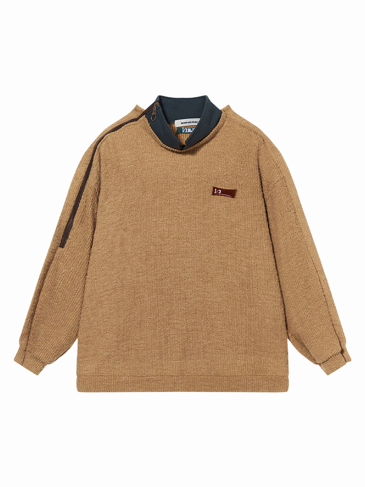 1/3BLIND 22AW SIDE-ZIP SPLICED SWEATER