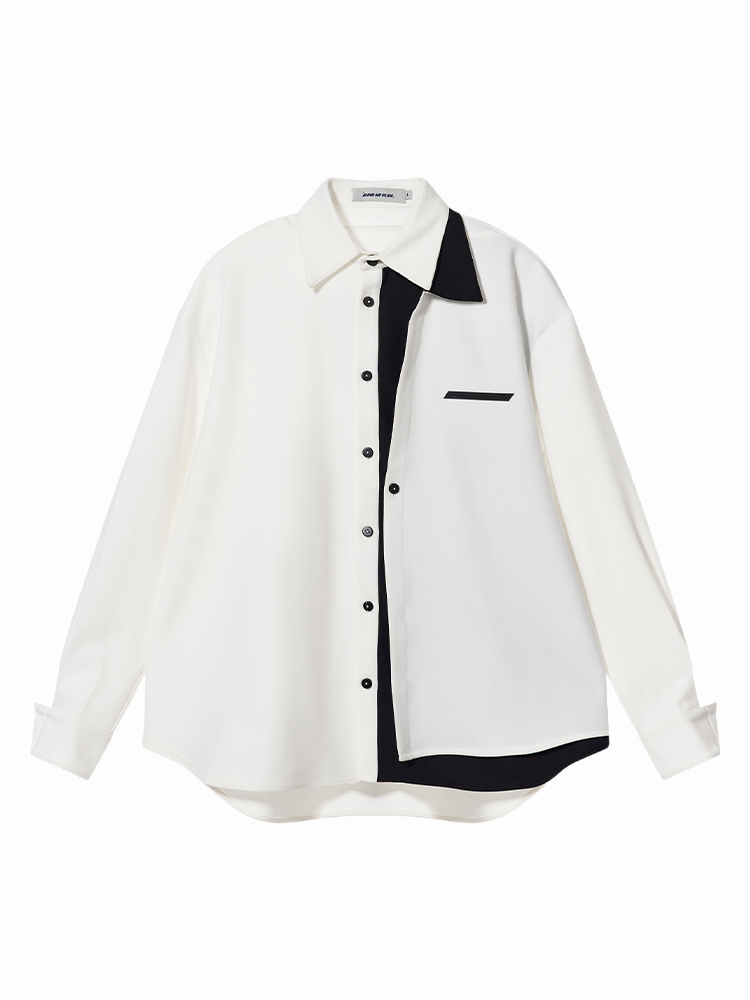 BLIND NO PLAN 22AW LAYERED SPLICE MULTIPLE COLLAR SHIRT