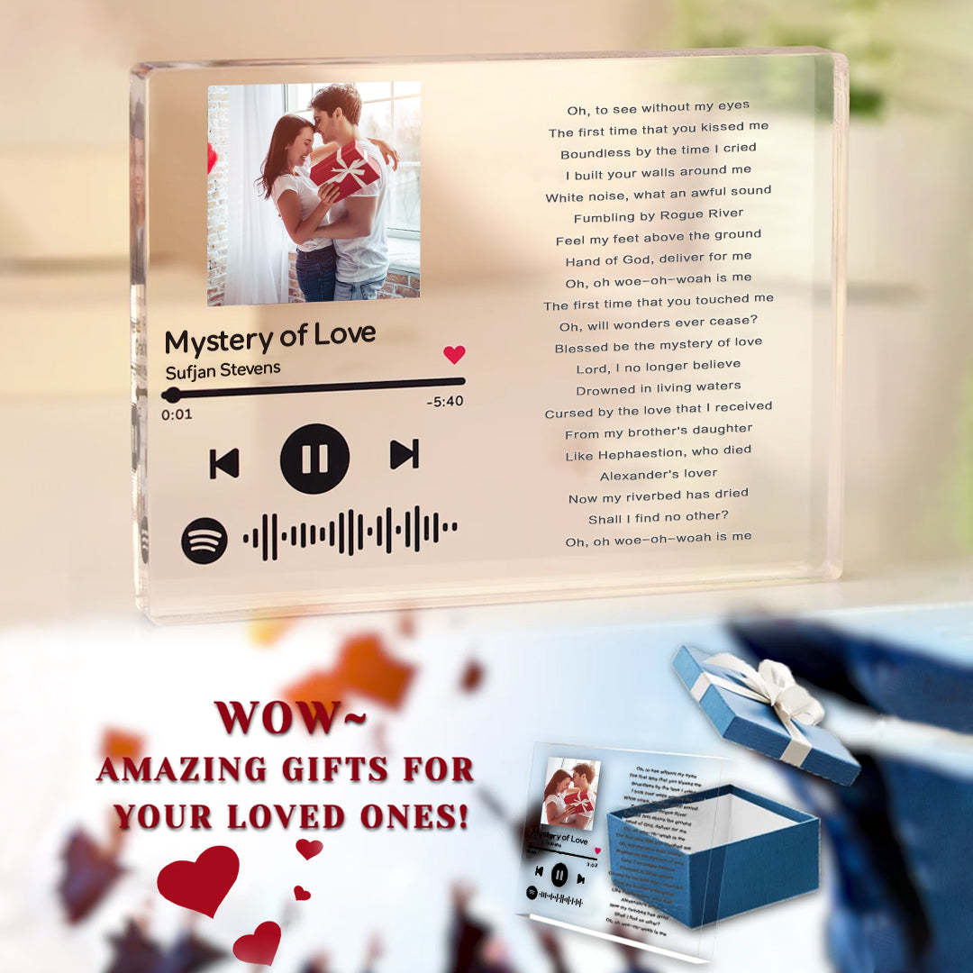 Scannable Christmas Spotify Code Photo Frame Acrylic Spotify Plaques Unique Christmas Gifts For Him
