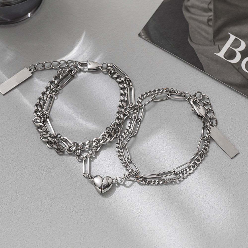 Magnetic Couple Bracelet Set Double Layer Design Valentine's Day Gift for Couples - soufeelus