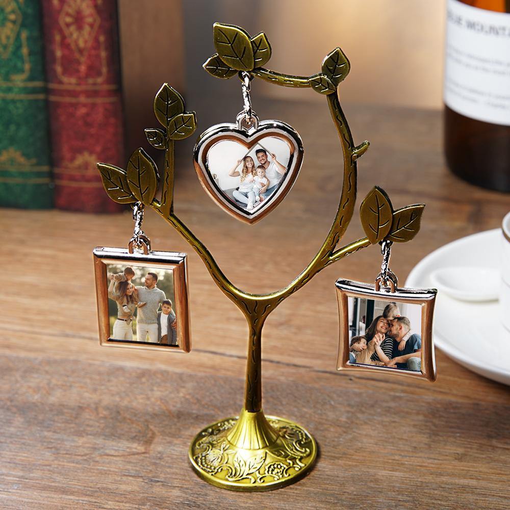 Custom Photo Frame Tree Shape Bronze Metal Creative Home Gifts for Family - soufeelus