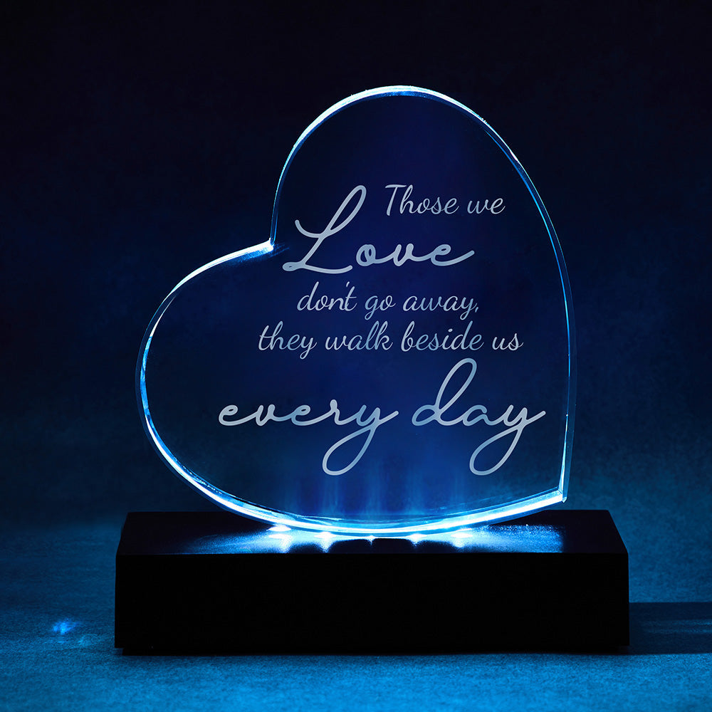 Custom Heart 3D Crystal Photo Frame Sympathy Gift Memorial Gifts for Loss of Mother Glass Crystal Heart Bereavement Gifts detail