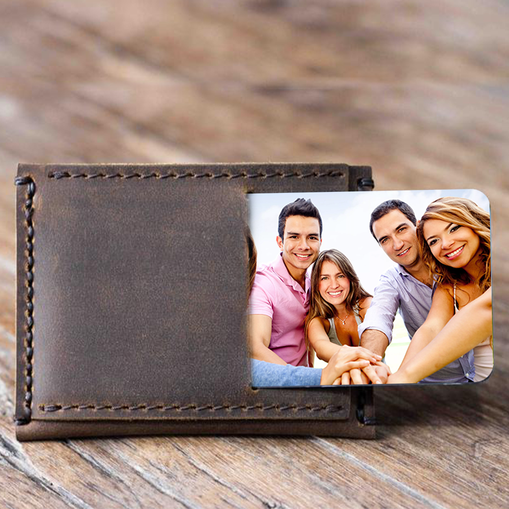 Custom Photo Engraved Name Wallet Card Friendship All Way Long Gifts for Friend - soufeelus