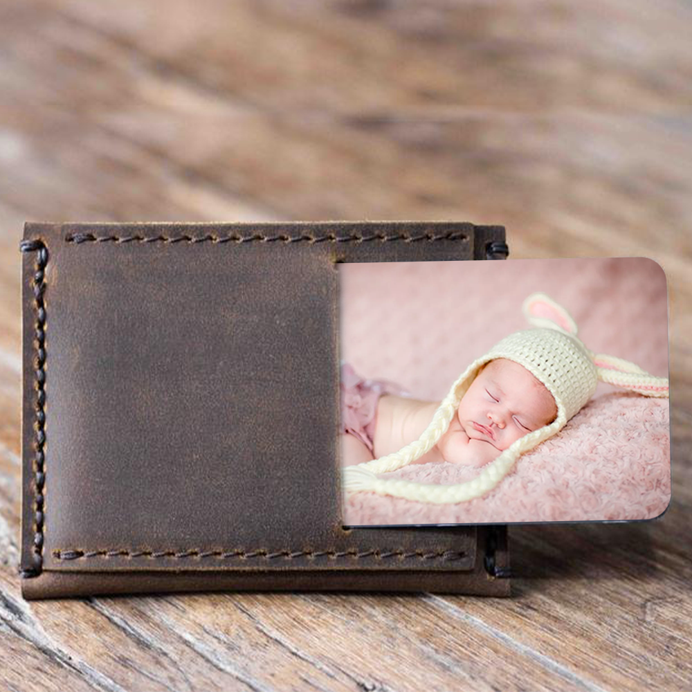 Custom Engraved Photo Wallet Card Ticket Unique Design Gifts for Baby - soufeelus